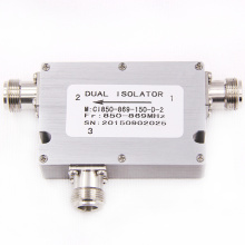 Venda quente baixo pim alto isolamento din fêmea 850-869 mhz coaxial rf circulator isolator